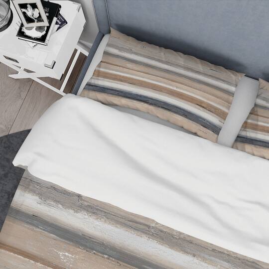 Designart 'Geometric Circle Natural Balance III' Geometric Bedding Set - Duvet Cover & Shams